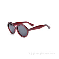 Nouvelle tendance unisexe vintage Round Full Rim Acétate Frames Sunglasses